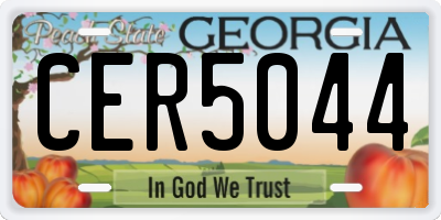 GA license plate CER5044
