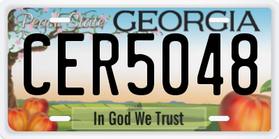 GA license plate CER5048