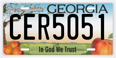 GA license plate CER5051