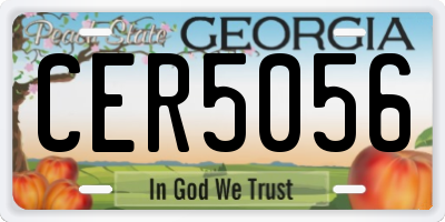 GA license plate CER5056