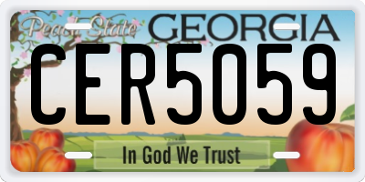 GA license plate CER5059