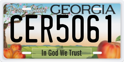 GA license plate CER5061