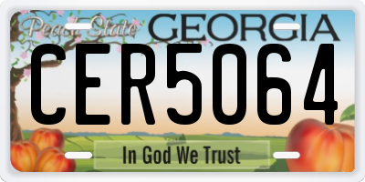 GA license plate CER5064