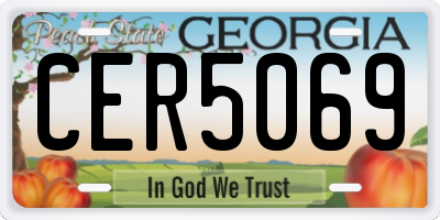 GA license plate CER5069