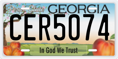 GA license plate CER5074