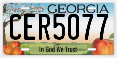 GA license plate CER5077