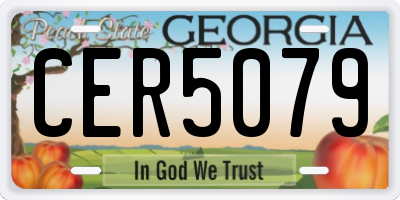 GA license plate CER5079