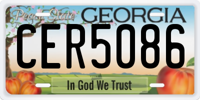 GA license plate CER5086