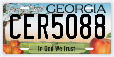 GA license plate CER5088