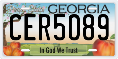GA license plate CER5089
