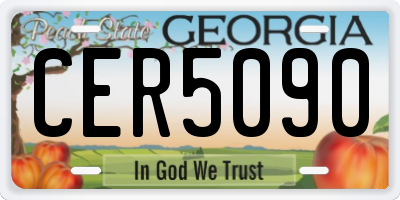 GA license plate CER5090