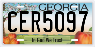 GA license plate CER5097