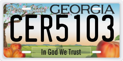 GA license plate CER5103