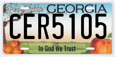 GA license plate CER5105