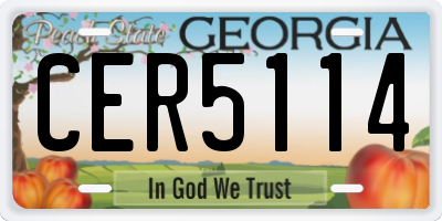 GA license plate CER5114