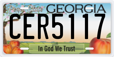 GA license plate CER5117