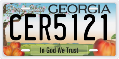 GA license plate CER5121