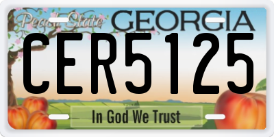 GA license plate CER5125