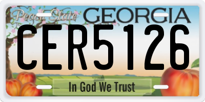 GA license plate CER5126