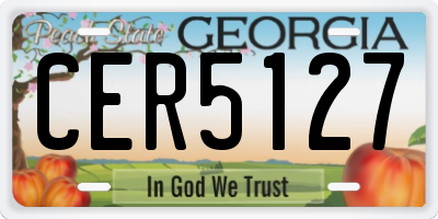 GA license plate CER5127