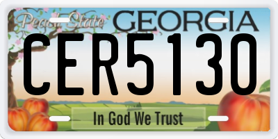 GA license plate CER5130