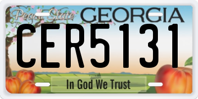 GA license plate CER5131