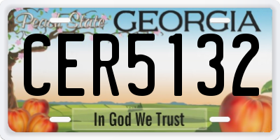 GA license plate CER5132