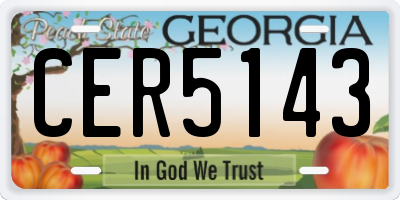 GA license plate CER5143