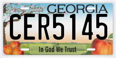 GA license plate CER5145