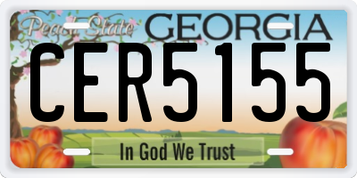 GA license plate CER5155