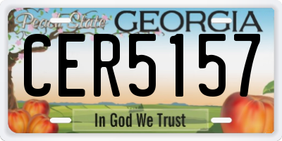 GA license plate CER5157