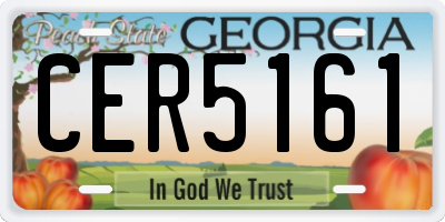 GA license plate CER5161