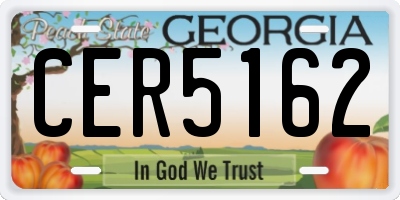 GA license plate CER5162