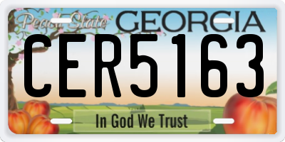 GA license plate CER5163