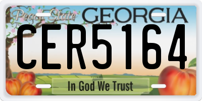 GA license plate CER5164