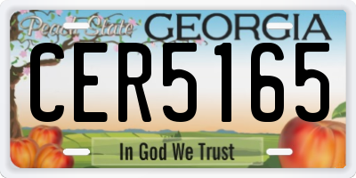 GA license plate CER5165