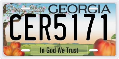 GA license plate CER5171