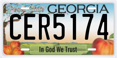 GA license plate CER5174