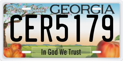 GA license plate CER5179