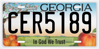 GA license plate CER5189