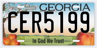 GA license plate CER5199