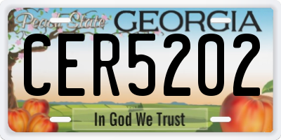 GA license plate CER5202