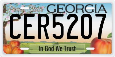 GA license plate CER5207