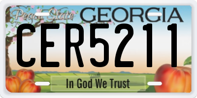 GA license plate CER5211