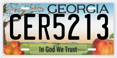 GA license plate CER5213