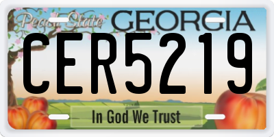 GA license plate CER5219