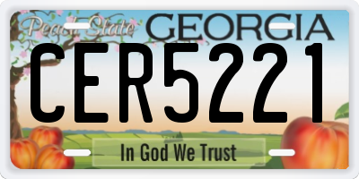 GA license plate CER5221