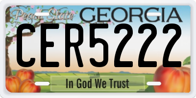 GA license plate CER5222