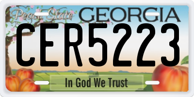 GA license plate CER5223