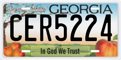 GA license plate CER5224